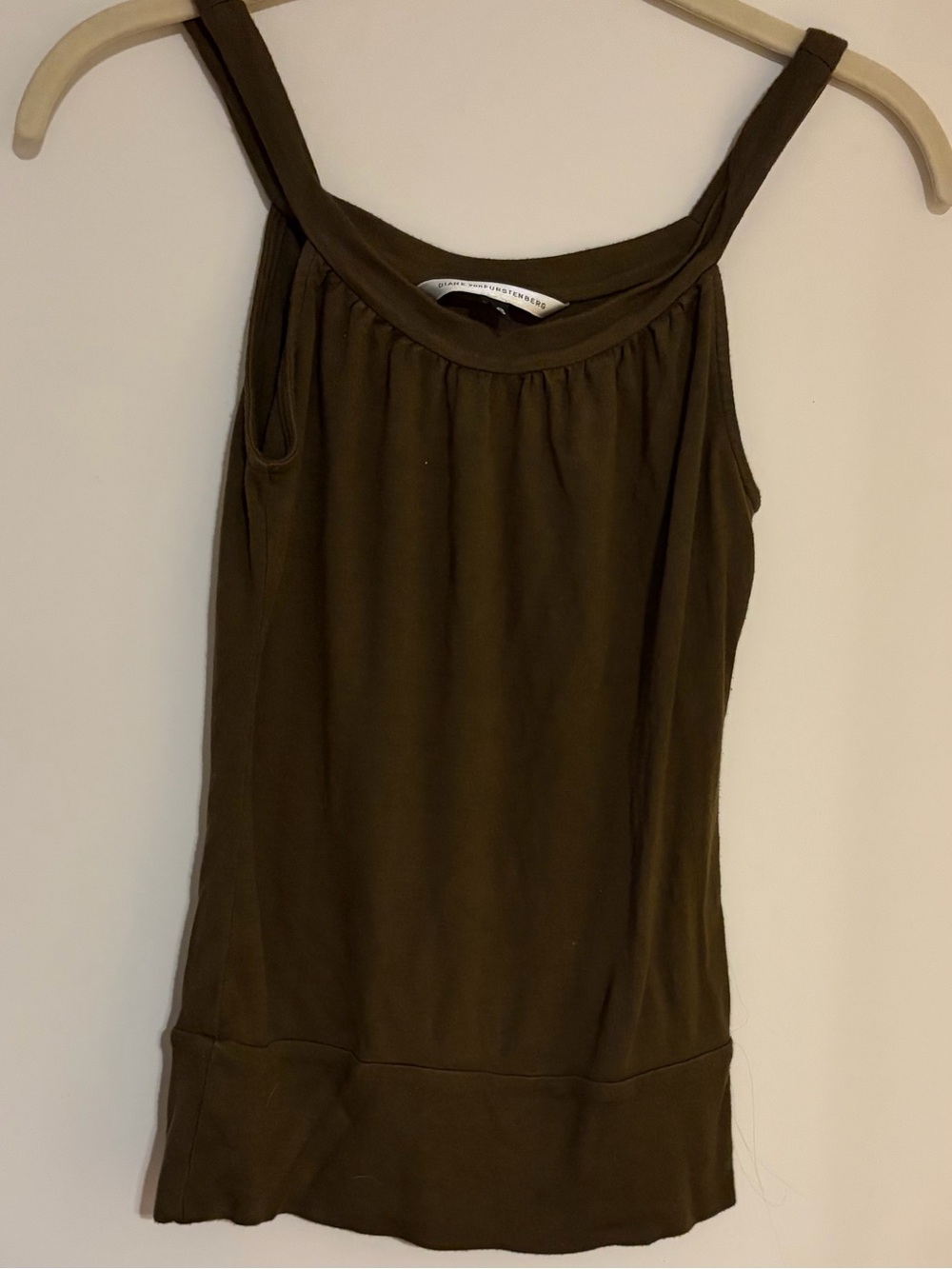 Diane Von Furstenberg Olive Green Tank Top